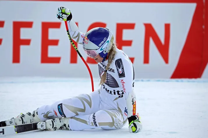 skiester vonn met de schrik vrij