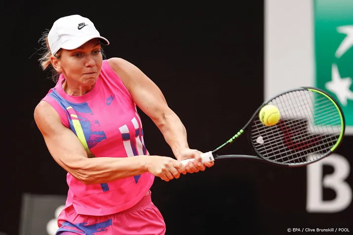 tennisster halep wint titel in rome na opgave van pliskova