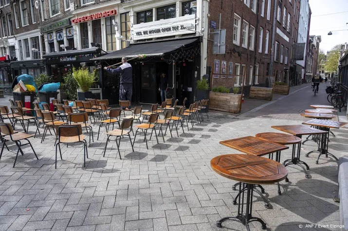 terras open met gezondheidscheck en vooral blijven zitten