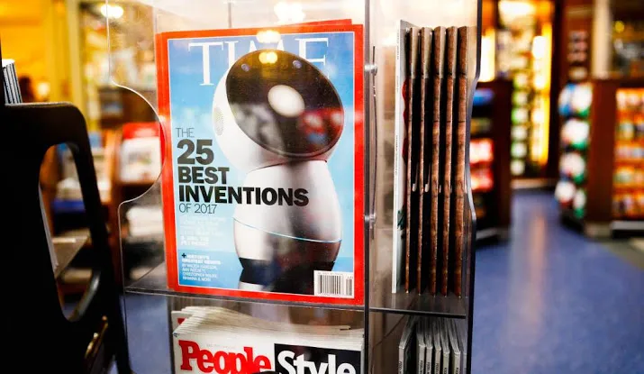 time en sports illustrated in de etalage