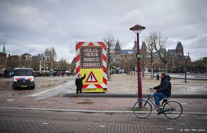 tractors parkeren op museumplein voor demonstratie