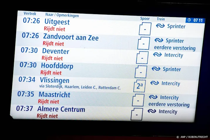 treinverkeer en ov grote steden plat op 28 mei
