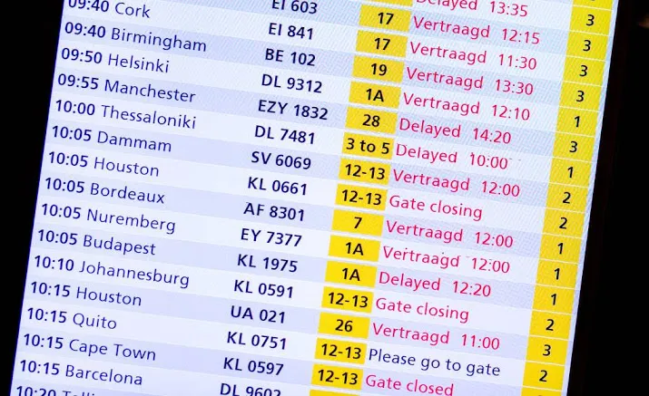 veel vertragingen voor vliegtuigpassagiers