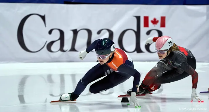 velzeboer derde op wk shorttrack in montreal wereldtitel choi