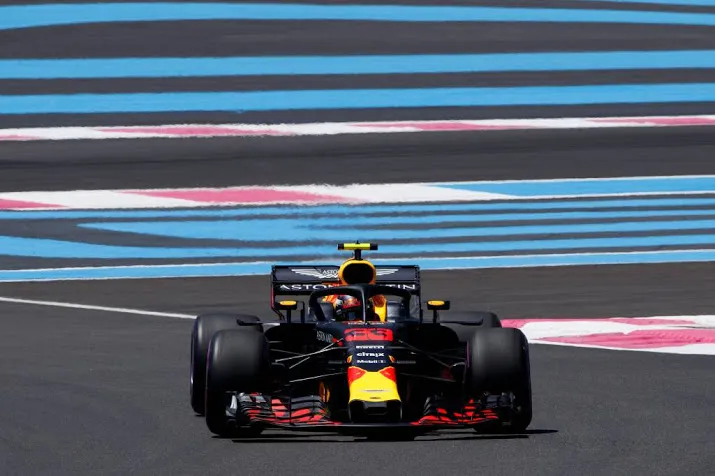 verstappen derde in tweede training frankrijk