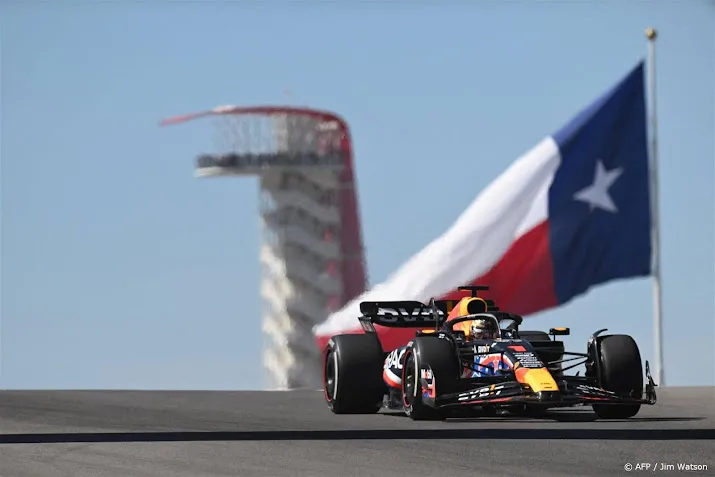 verstappen snelste in enige vrije training in texas
