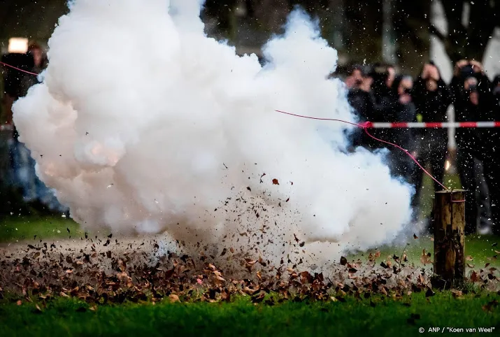vuurwerk knalt op malieveld tijdens protest