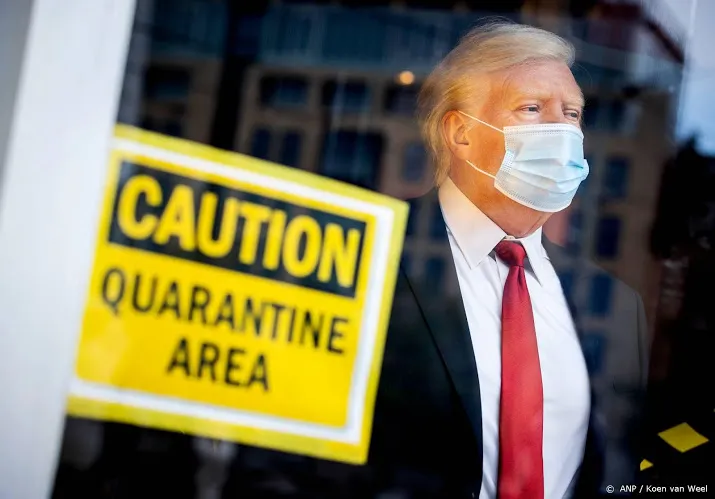 wassen beeld donald trump ook in quarantaine