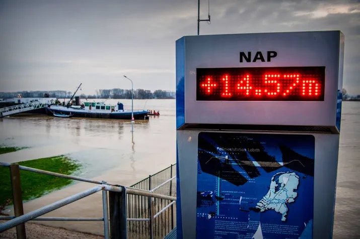 waterpeil rijn naar hoogste niveau