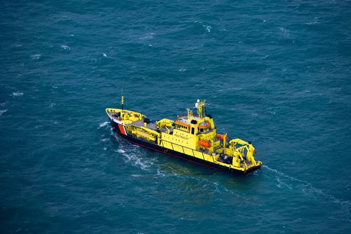 zoekactie op noordzee naar bemanningslid boot