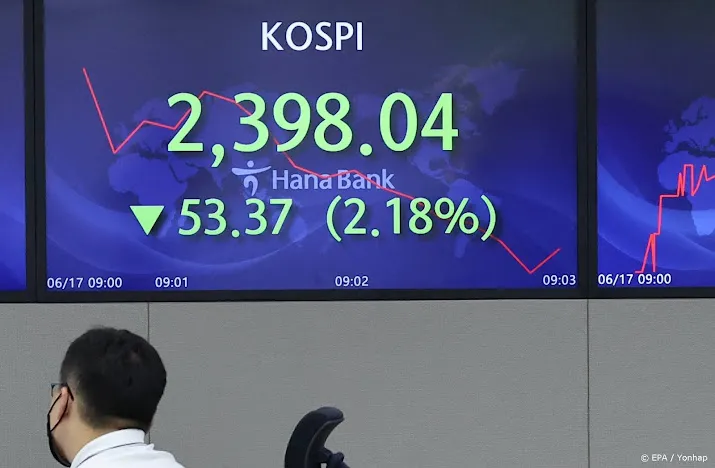 zuid koreaanse beurs negatieve uitschieter in lagere regio