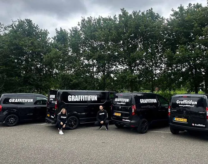 Wagenpark van het bedrijf Graffitifun