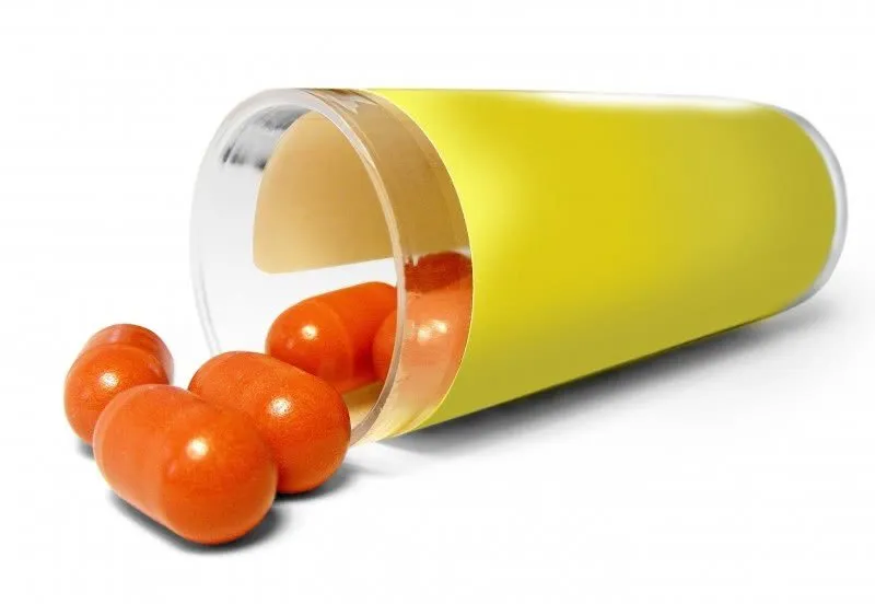 medical capsules in glass
