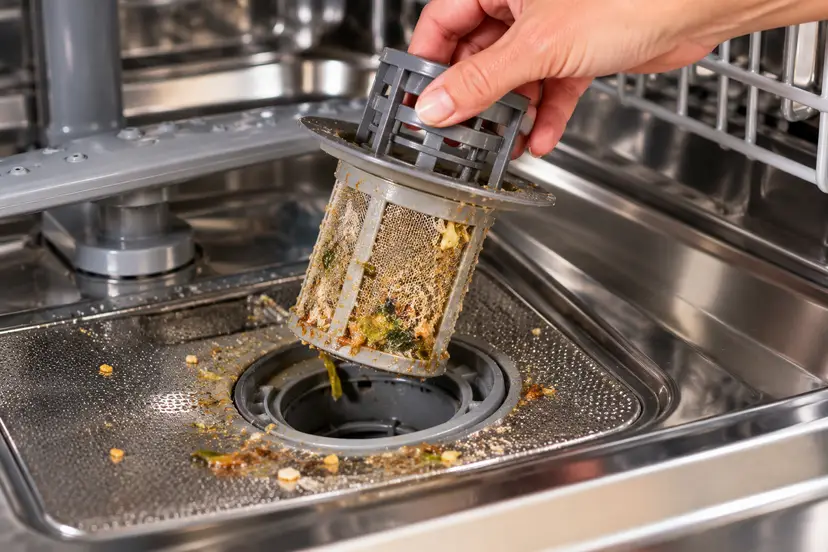 Cleaning a Grimy Dishwasher Filter