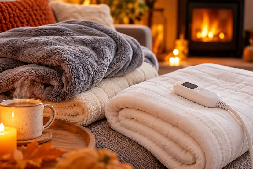 Cozy Heated Blanket by Firelight
