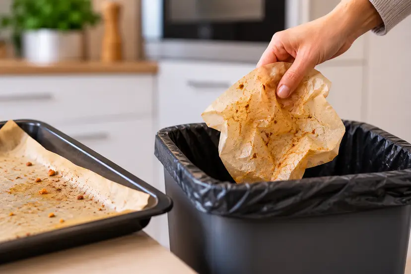 Discarding Used Baking Parchment