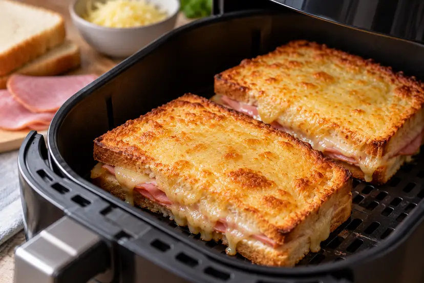 Golden Melted Cheese Croques in Air Fryer