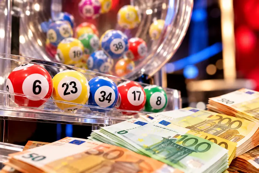 Lottery Jackpot_ Colorful Balls and Euros