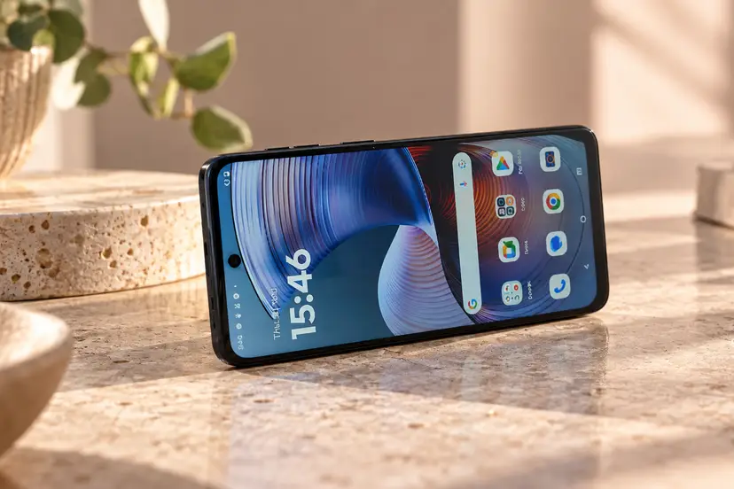 Motorola Phone in Warm Minimalist Still Life