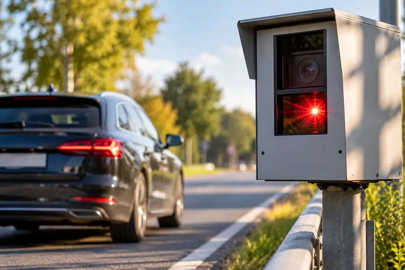 Speed Camera Captures Passing Car