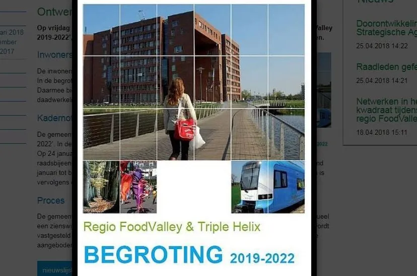 2018 04 26 begroting regio foodvalley