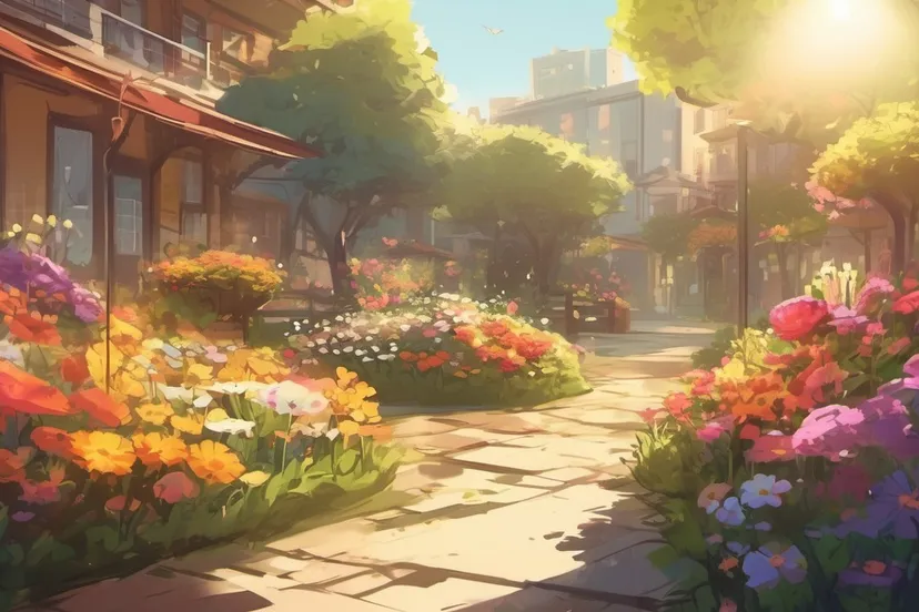 2023 12 07 tekening straat met bloeiende tuinen