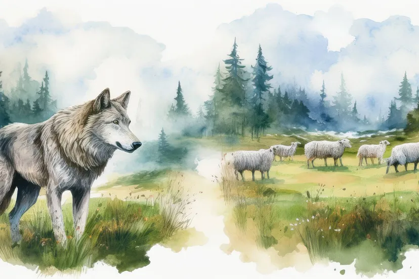 2025 04 03 wolf en schapen