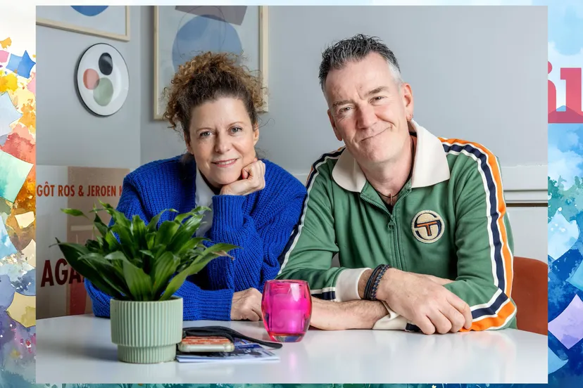 2025-11-09 actrice-komedieschrijfster-en-regisseuse-margot-ros-en-schrijver-columnist-jeroen-kleine