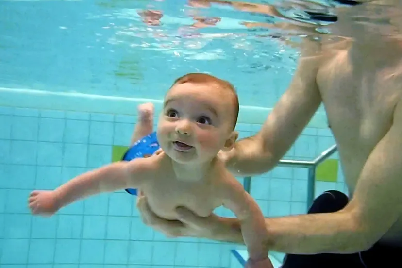 baby diving