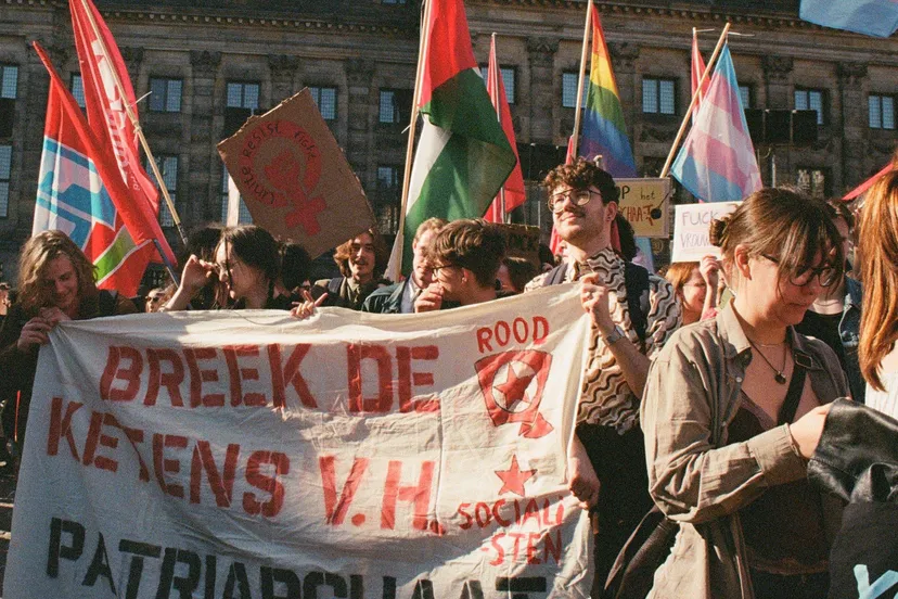 Lijsttrekker Willem Gloudemans op protest