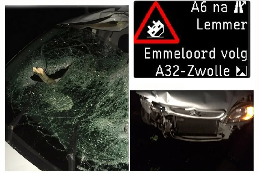 aanrijding omgevallen boom a6