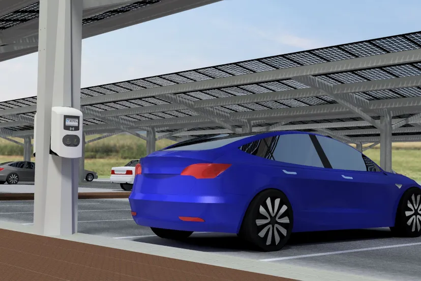 beeld powerparking op parkeerplaats