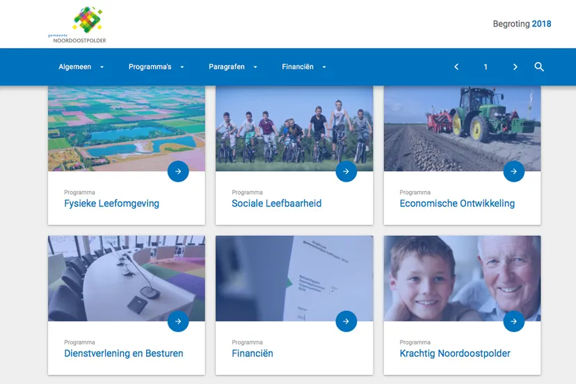 begroting noordoostpolder 2018 digitaal at printscreen website