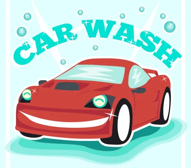 car wash vintage free vector