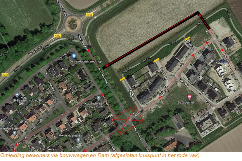 ens omleiding bewoners