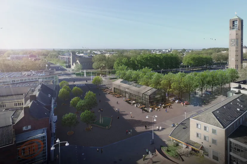 horecapaviljoen emmeloord impressie visu vogelvlucht dag