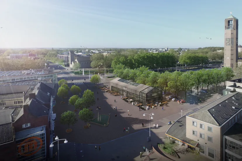 horecapaviljoen emmeloord impressie visu vogelvlucht dag