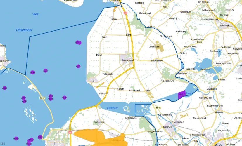 kaart noordoostpolder munitieresten