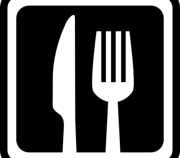 nlfreepik mes en vork op een plein voor interface symbool voor restaurants 318 61180