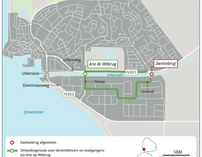 omleidingskaartje zwolsebrug