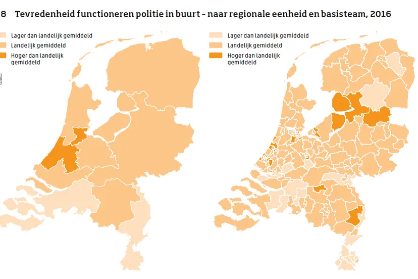 tevredenheid functioneren politie veiligheidsmontor 2016 cbs