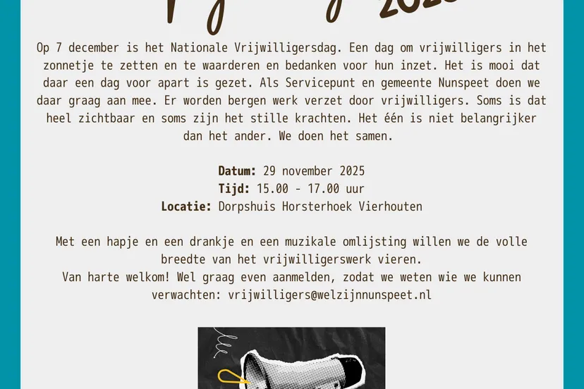 Dag van de vrijwilliger 2025 - uitnodiging