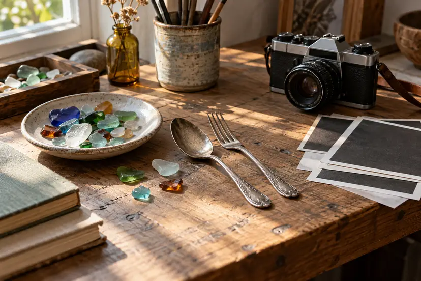 Fotografie, bestek en glas. Illustratie gemaakt met AI; geen werk van Lucy Kiewiet.