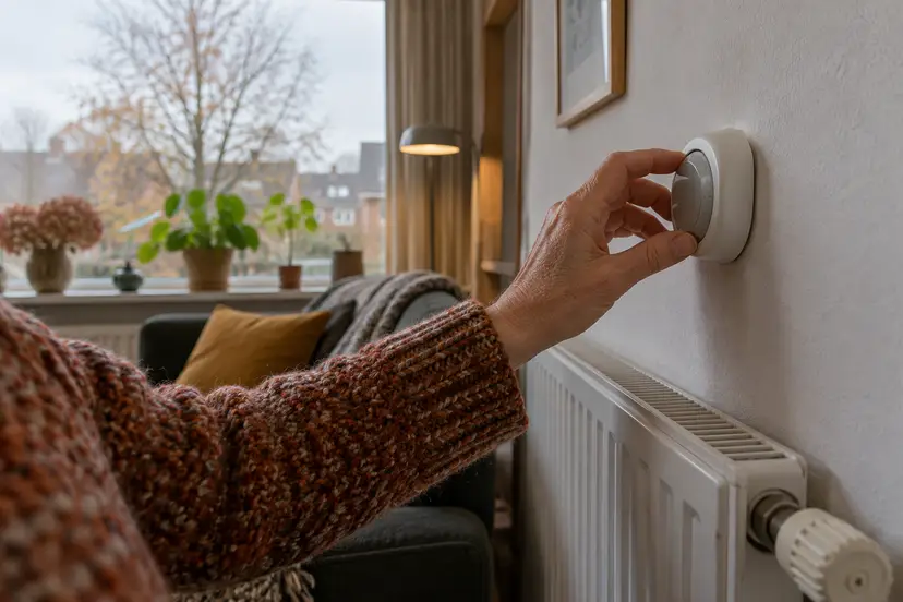 Hand bij de thermostaat-2