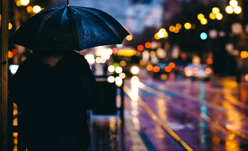 regen paraplu verkeer