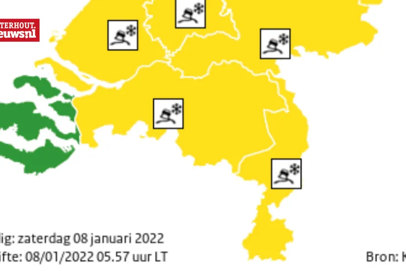 knmi code geel gladheid