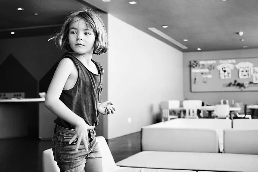 dancing black and white child happy