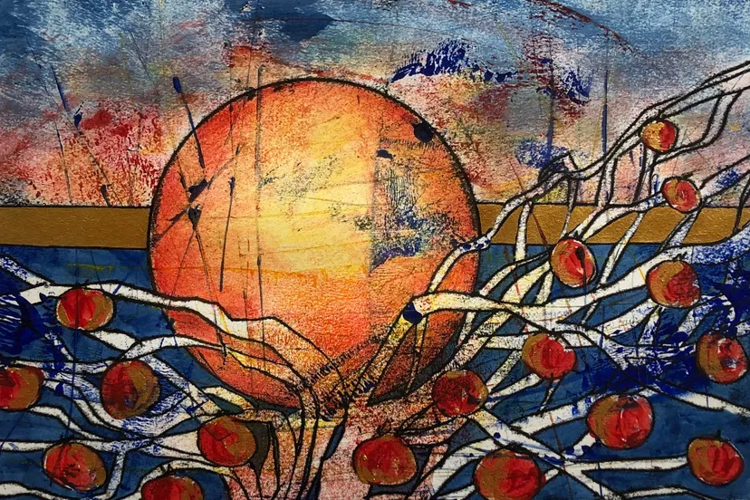 klarien verbeek winter aan zee monotype gem techniek