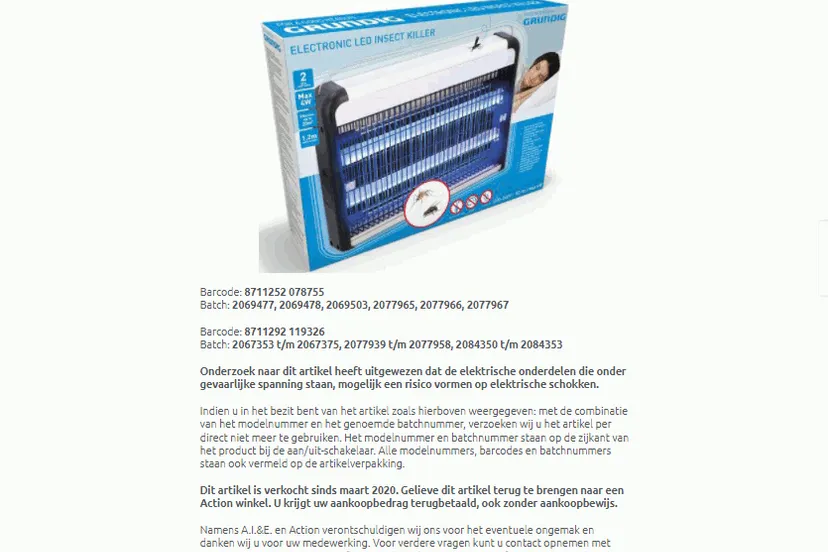 recall action grundig insectenverdelger