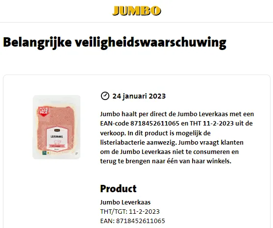 recall jumbo leverkaas